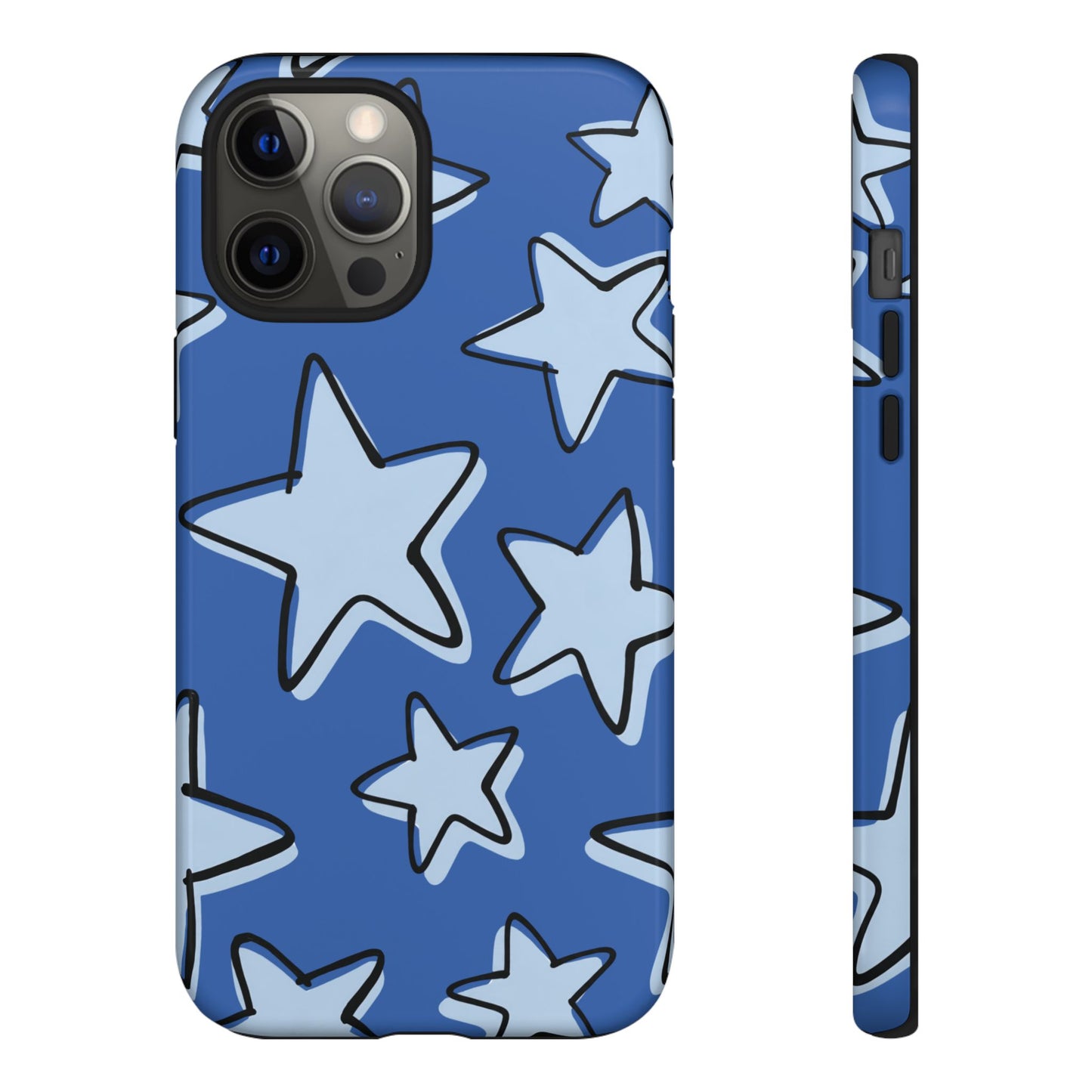 Cobalt Blue Doodle Star Phone Case