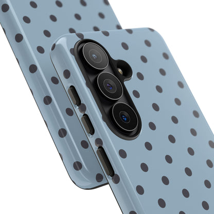 Light Blue with Dark Blue Dot Pattern Phone Case
