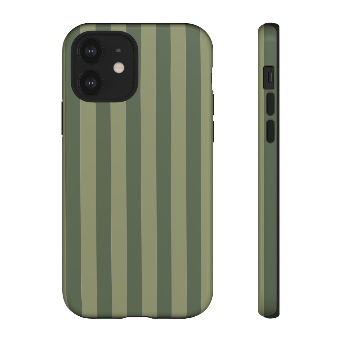 iPhone 12 / Glossy Phone Case - ’Green Stripe Pattern’ Phone Case
