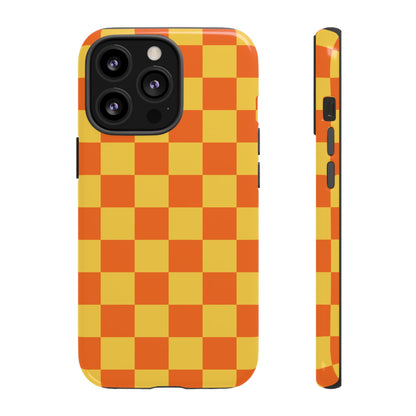 Trendy Orange & Yellow Checked Pattern Phone Case - Orange Phone Case - iPhone 13 Pro / Glossy