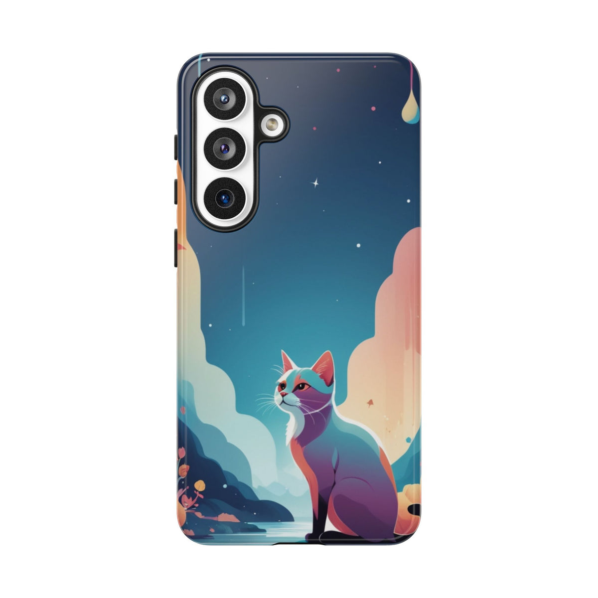 Stylised Cat Design Phone Case - Multicolor Phone Case - Samsung Galaxy S26 Plus / Glossy