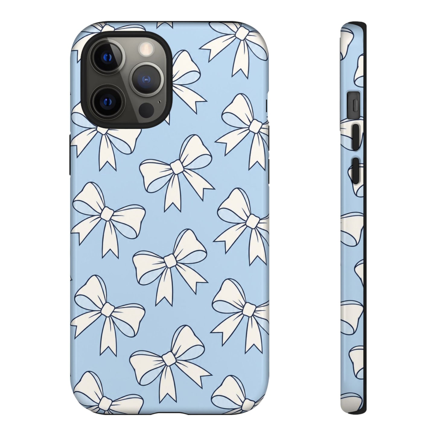 Chic Powder Blue Bow Pattern Phone Case