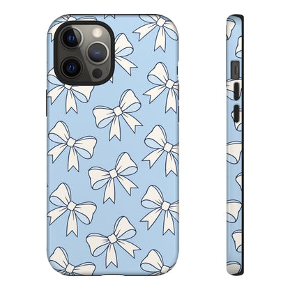Chic Powder Blue Bow Pattern Phone Case
