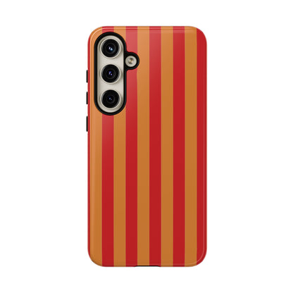 Samsung Galaxy S24 Plus / Glossy Phone Case - ’Orange & Red Stripe Pattern’ Phone Case