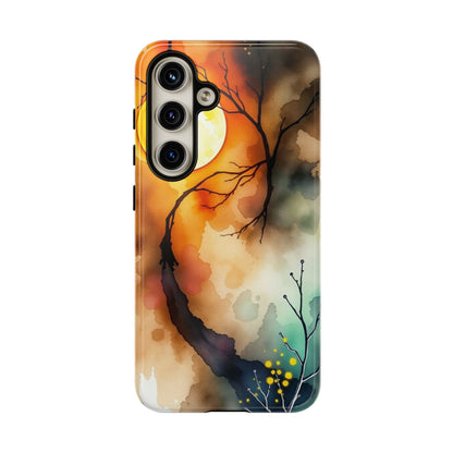 Samsung Galaxy S24 / Glossy Phone Case - Abstract Watercolour Gothic Scene Phone Case