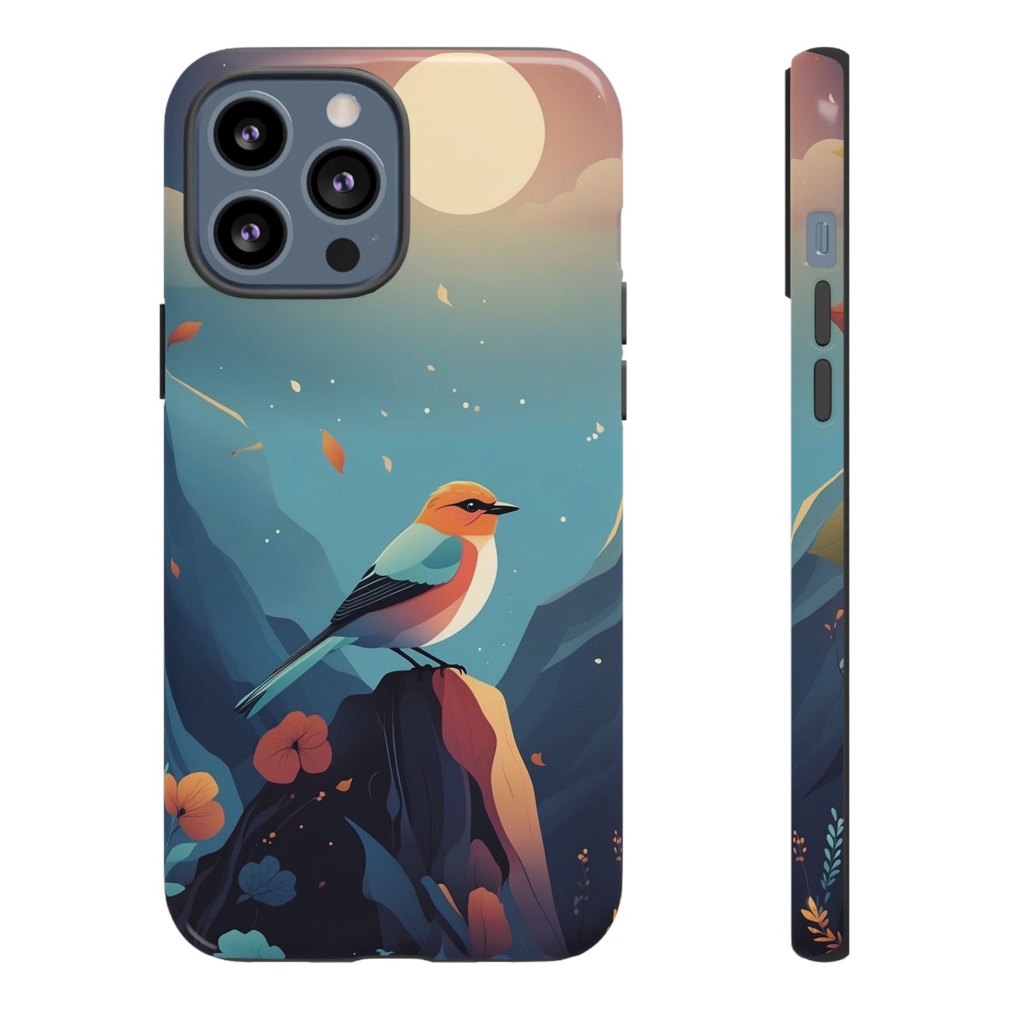 iPhone 13 Pro Max / Glossy Phone Case - Stylised Bird Design Phone Case