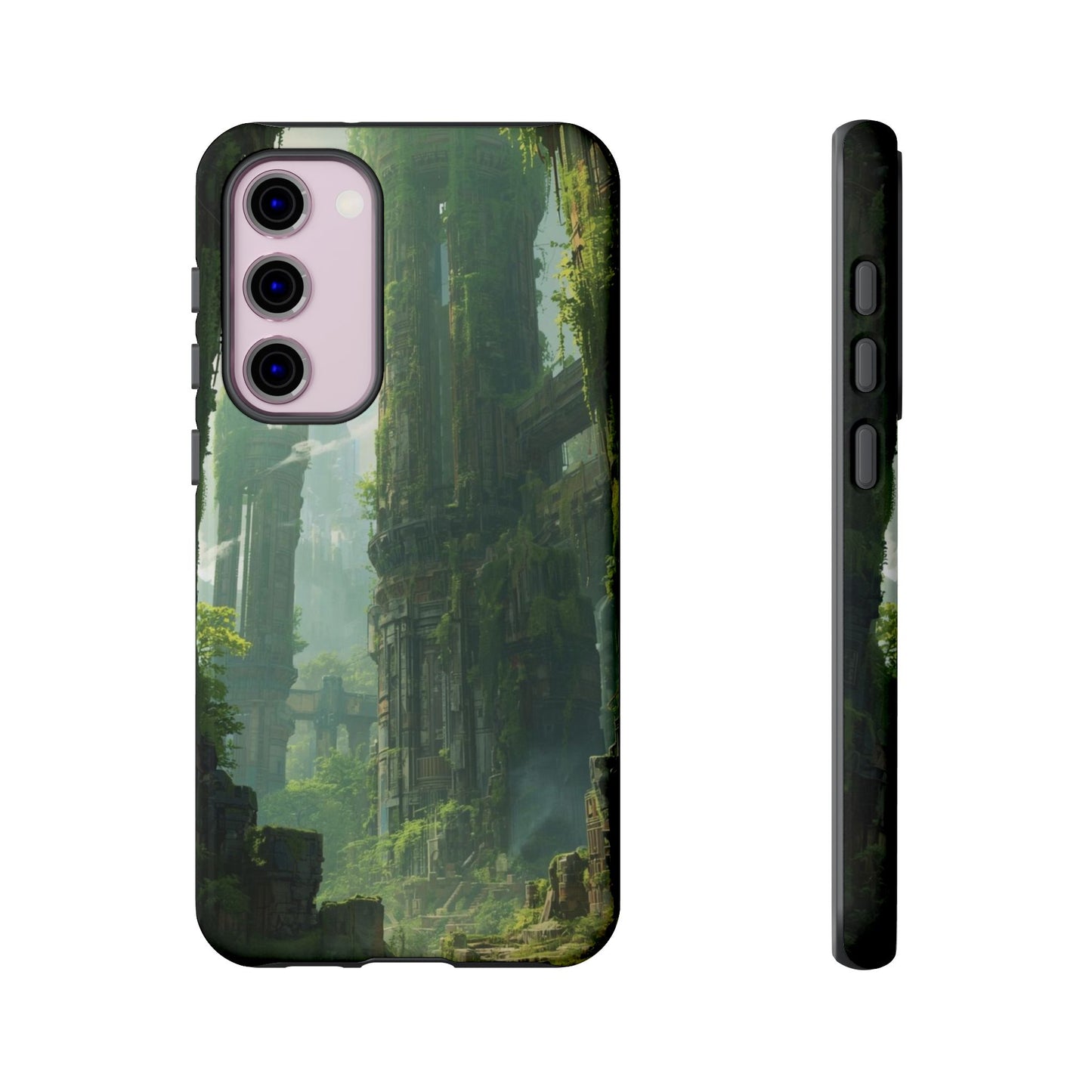 Samsung Galaxy S23 Plus / Glossy Phone Case - Overgrown Future Ruins Sci-fi Phone Case