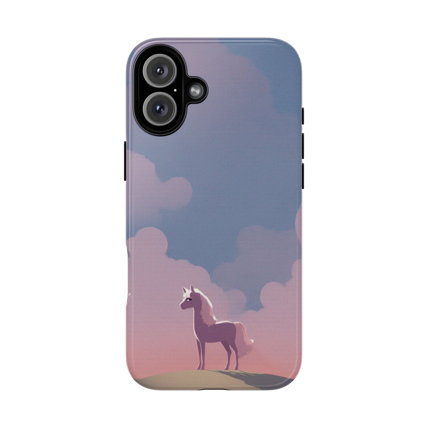 iPhone 16 Plus / Glossy Phone Case - Pony & Cloud Design Phone Case