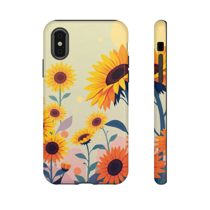 Modern Flat Sunflower Design Phone Case - Multicolor Phone Case - iPhone XS / Glossy