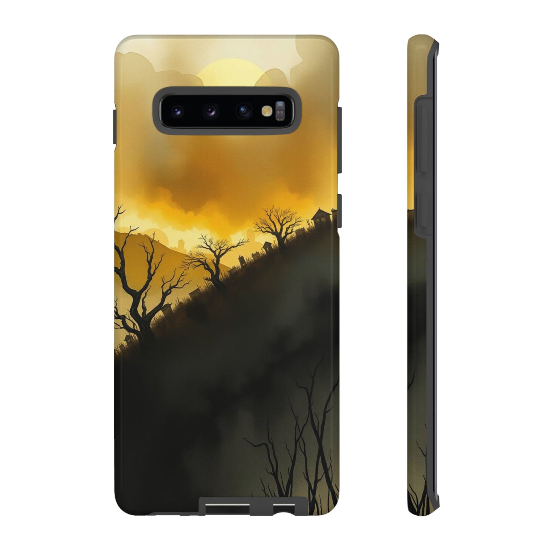 Eerie Graveyard Watercolour Design Phone Case - Multicolor Phone Case - Samsung Galaxy S10 Plus / Glossy