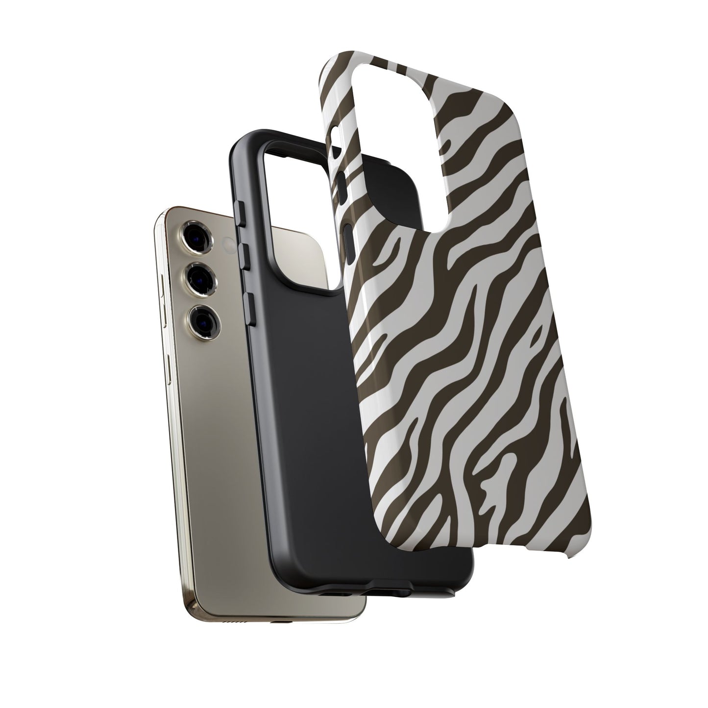 Stylish Mocha Zebra Print Phone Case