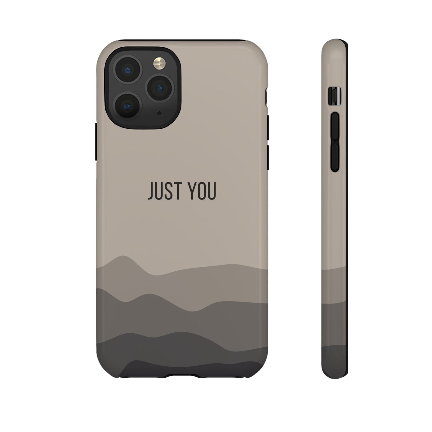 iPhone 11 Pro / Glossy Phone Case - Minimalist Beige Waves ’Just You’ Statement Phone Case