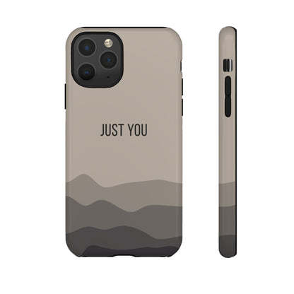 iPhone 11 Pro / Glossy Phone Case - Minimalist Beige Waves ’Just You’ Statement Phone Case