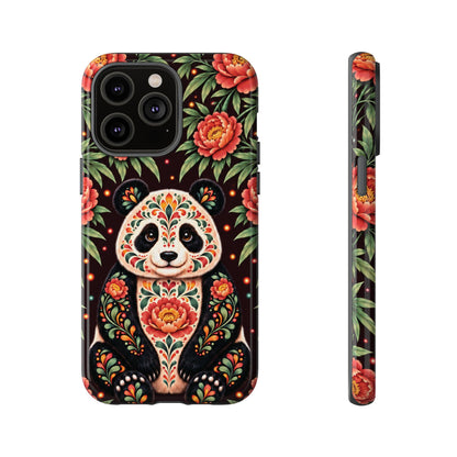 Cute Terracotta and Teal Calavera Panda Phone Case - Multicolor Phone Case - iPhone 14 Pro Max / Glossy