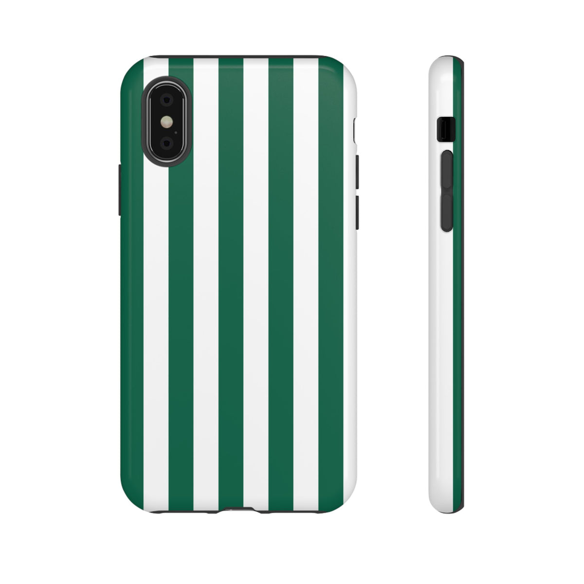 Simple Green & White Stripe Pattern Phone Case - Green Phone Case - iPhone XS / Glossy