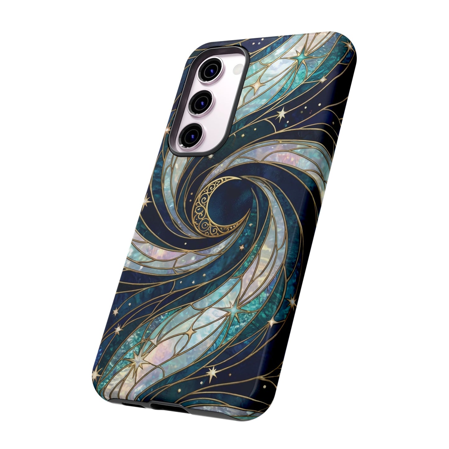 Elegant Navy & Teal Celestial Swirl Phone Case
