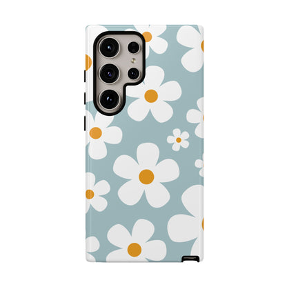 Samsung Galaxy S24 Ultra / Glossy Phone Case - ’Blue Daisy Pattern’ Phone Case