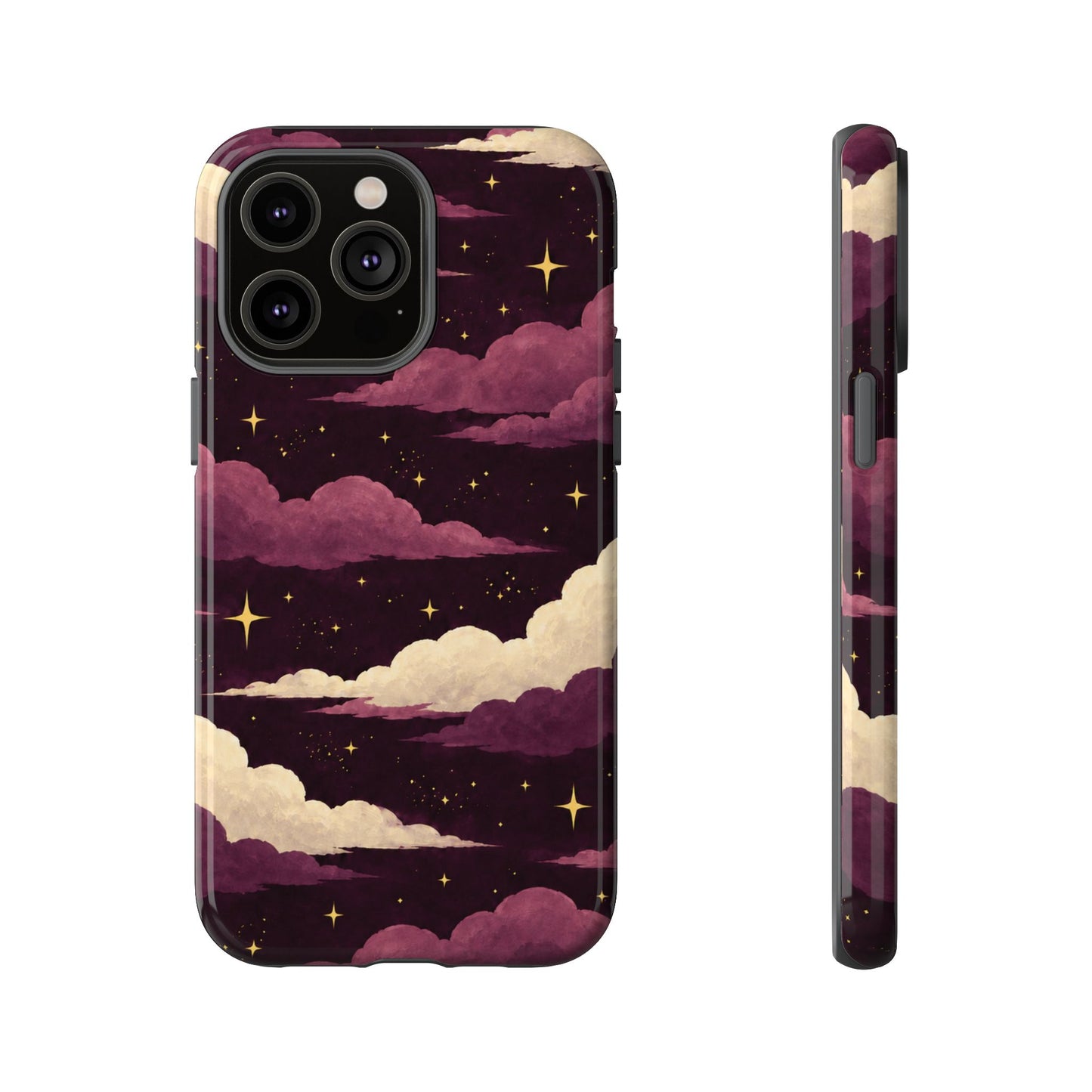 Illustrated Plum Clouds & Stars Phone Case
