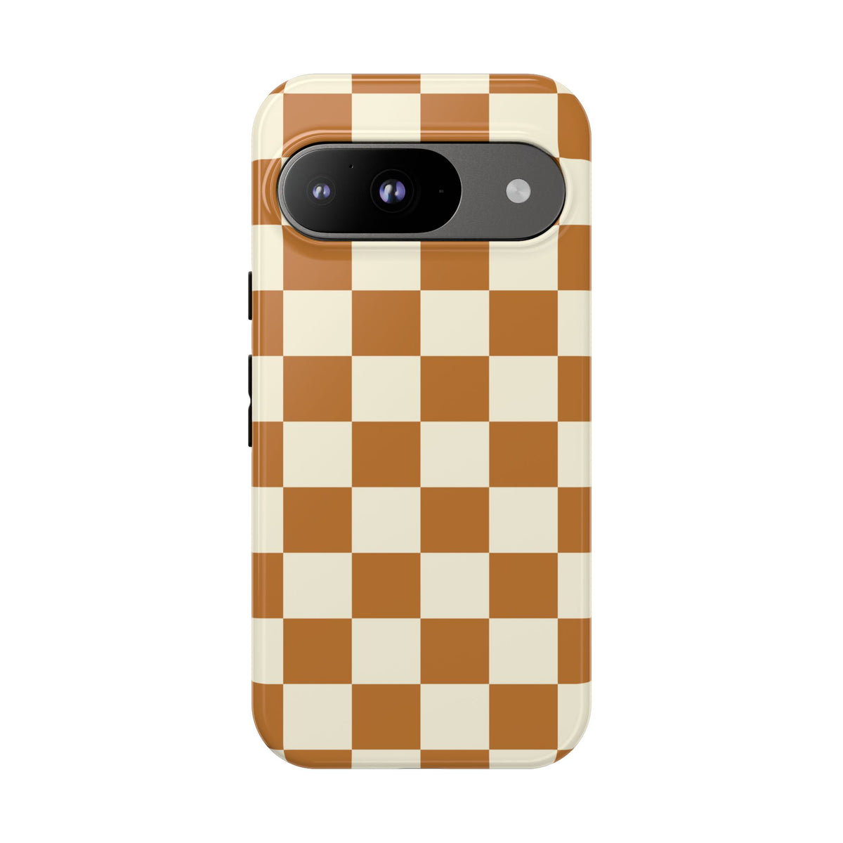 Orange & White Checked Pattern Phone Case - Orange Phone Case - Google Pixel 9 / Glossy