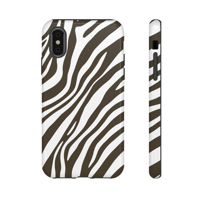 Modern Mocha Zebra Print Phone Case