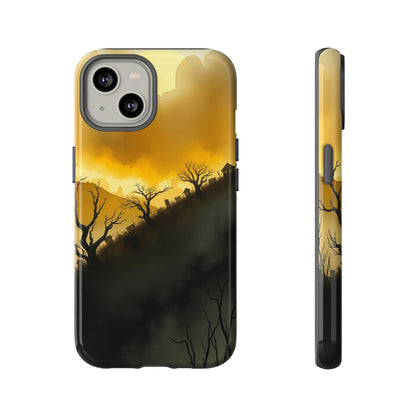 iPhone 14 / Glossy Phone Case - Eerie Graveyard Watercolour Design Phone Case