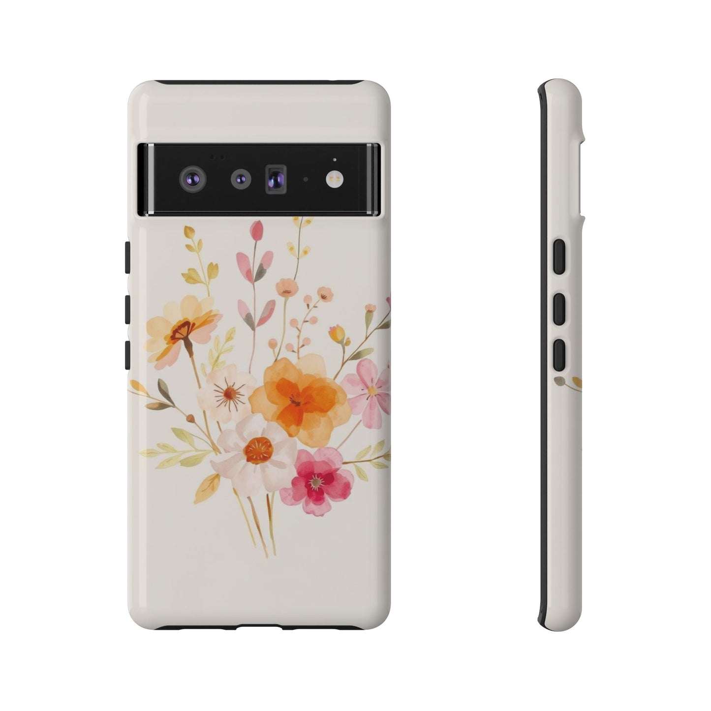 Google Pixel 6 Pro / Glossy Phone Case - Boho Chic Watercolour Flower Pattern Phone Case