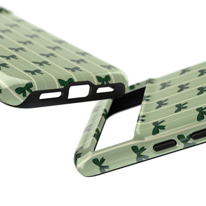 Retro Forest Green Bow Pattern Phone Case