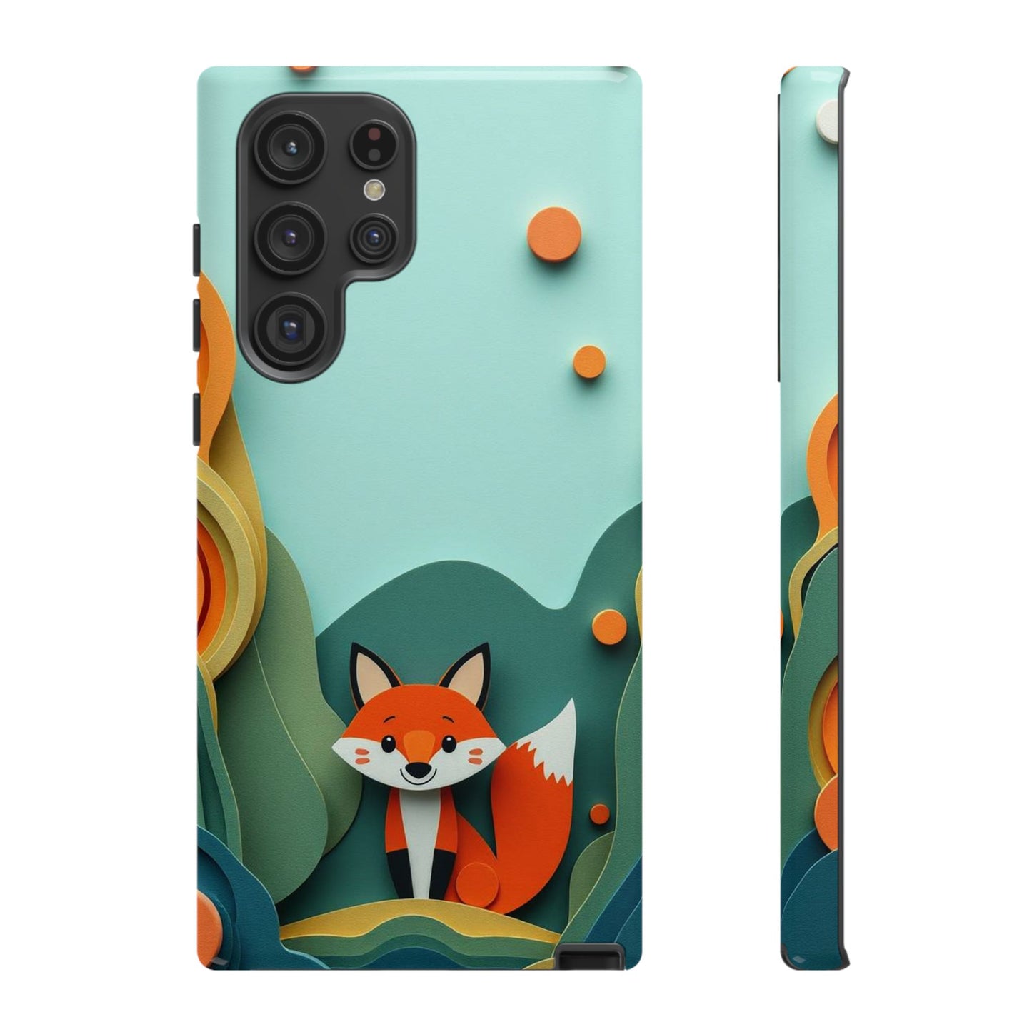 Samsung Galaxy S22 Ultra / Glossy Phone Case - Papier-mâché Fox Design Phone Case