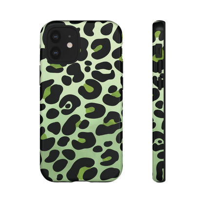 Chic Sage Leopard Print Phone Case