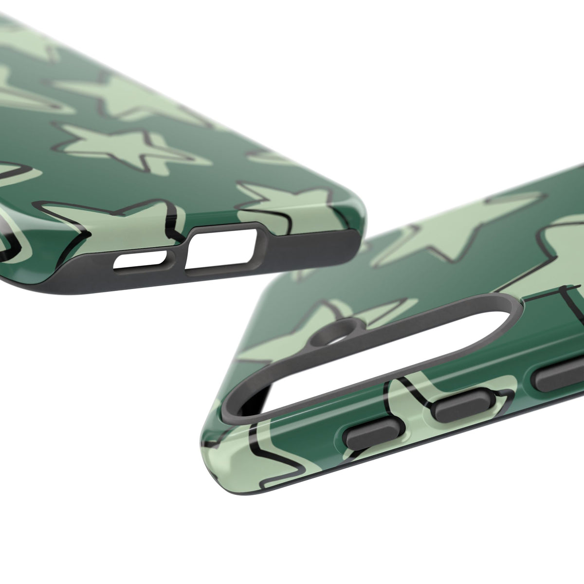 Forest Green Doodle Star Phone Case