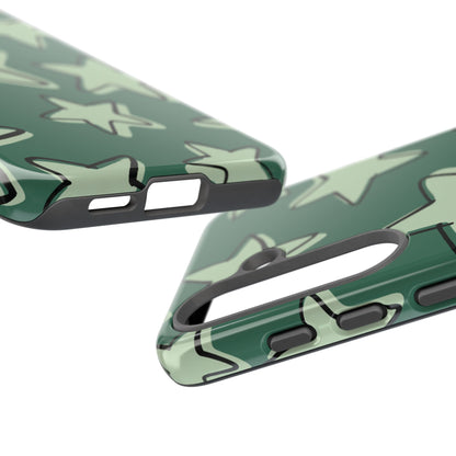 Forest Green Doodle Star Phone Case