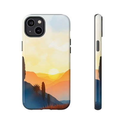 iPhone 14 Plus / Glossy Phone Case - Watercolour Sunset Design Phone Case