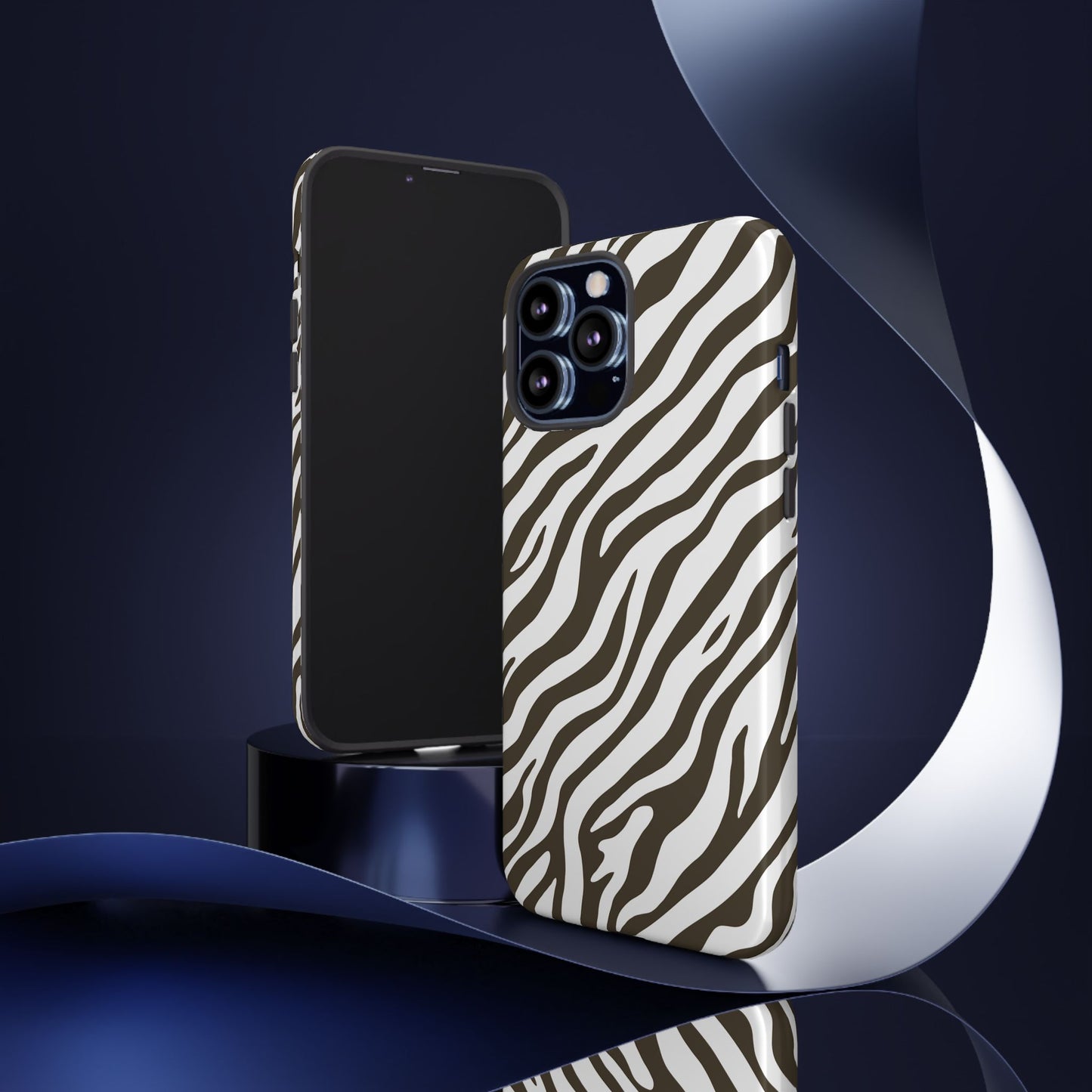 Stylish Mocha Zebra Print Phone Case