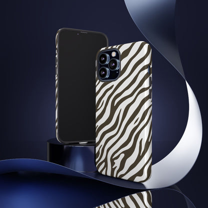 Stylish Mocha Zebra Print Phone Case
