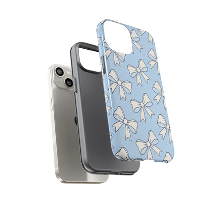 Chic Powder Blue Bow Pattern Phone Case