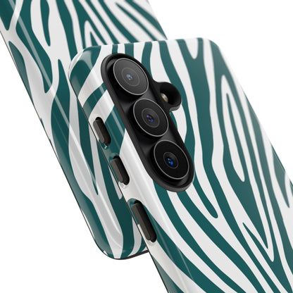 Graphic Teal Tiger Print Phone Case