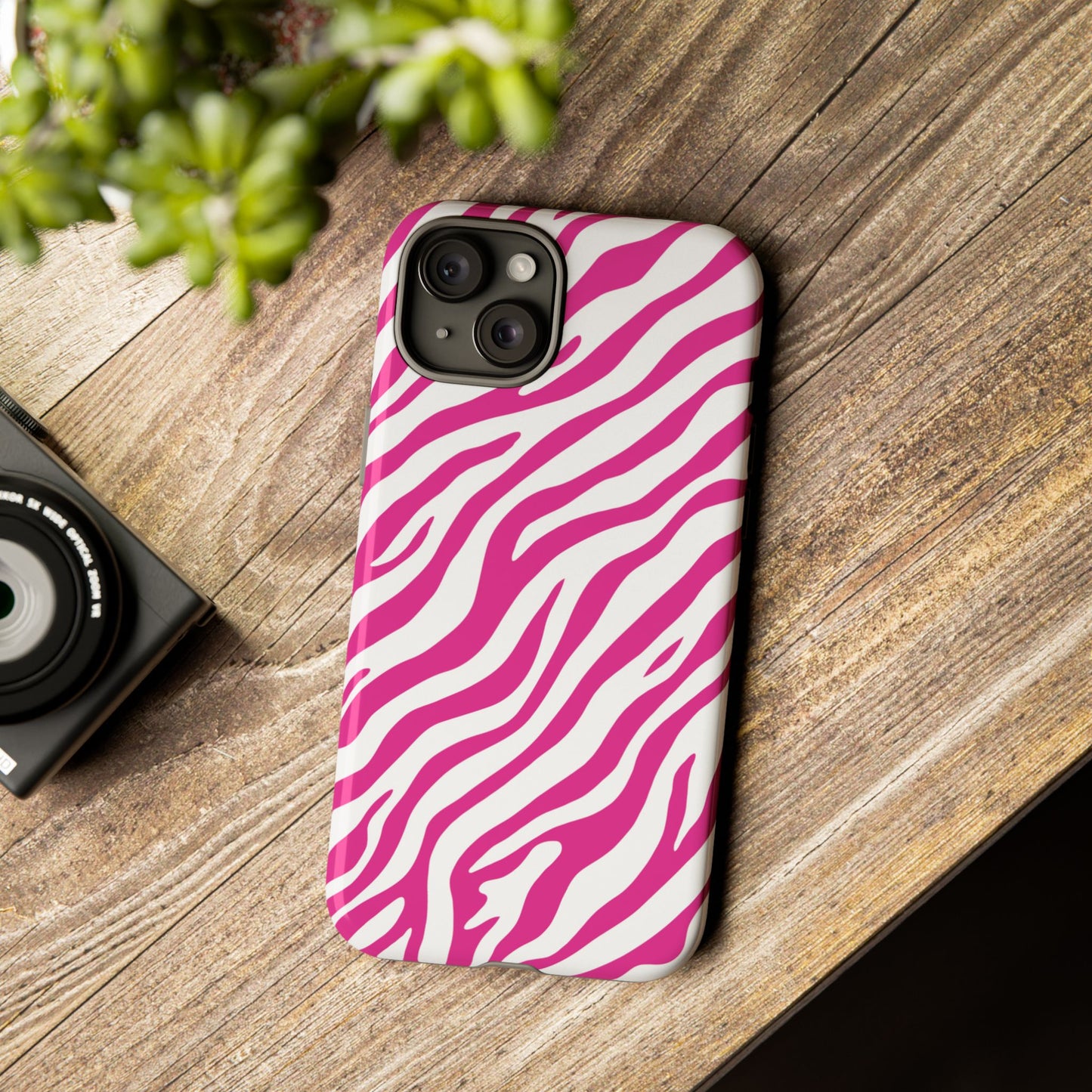 Stylish Hot Pink Zebra Print Phone Case
