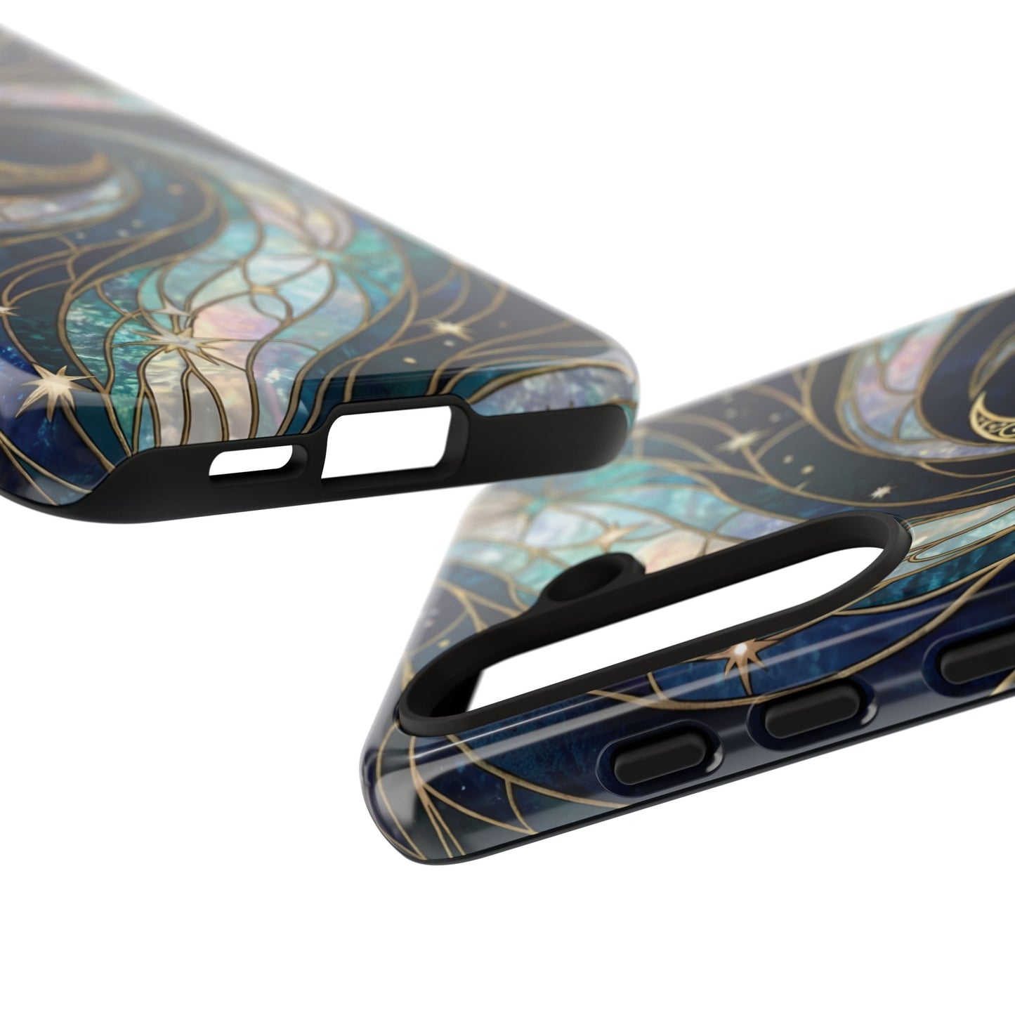 Elegant Navy & Teal Celestial Swirl Phone Case