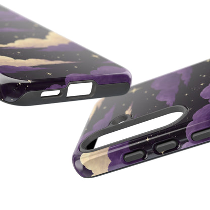 Illustrated Purple Clouds & Stars Phone Case