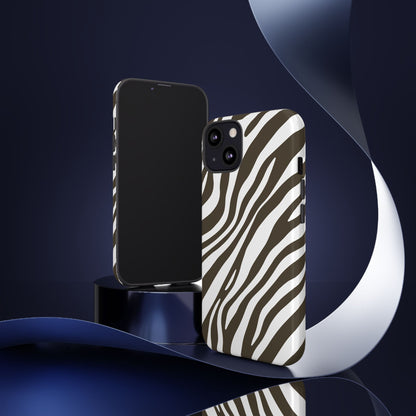 Modern Mocha Zebra Print Phone Case