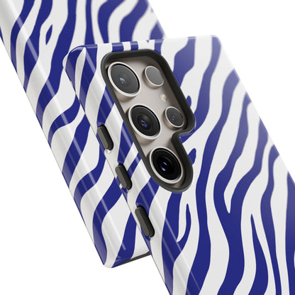 Stylish Electric Blue Zebra Print Phone Case