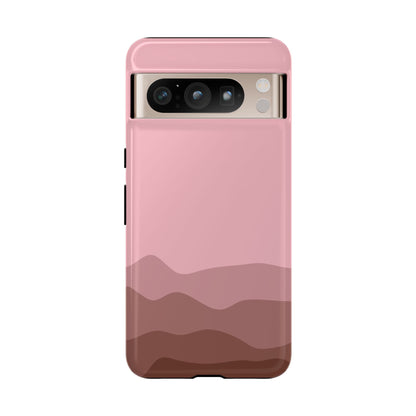 Pink Abstract Waves Protective Phone Case - Pink Phone Case - Google Pixel 8 Pro / Glossy