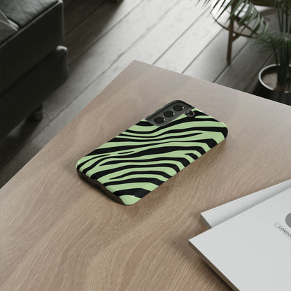 Modern Mint Zebra Print Phone Case