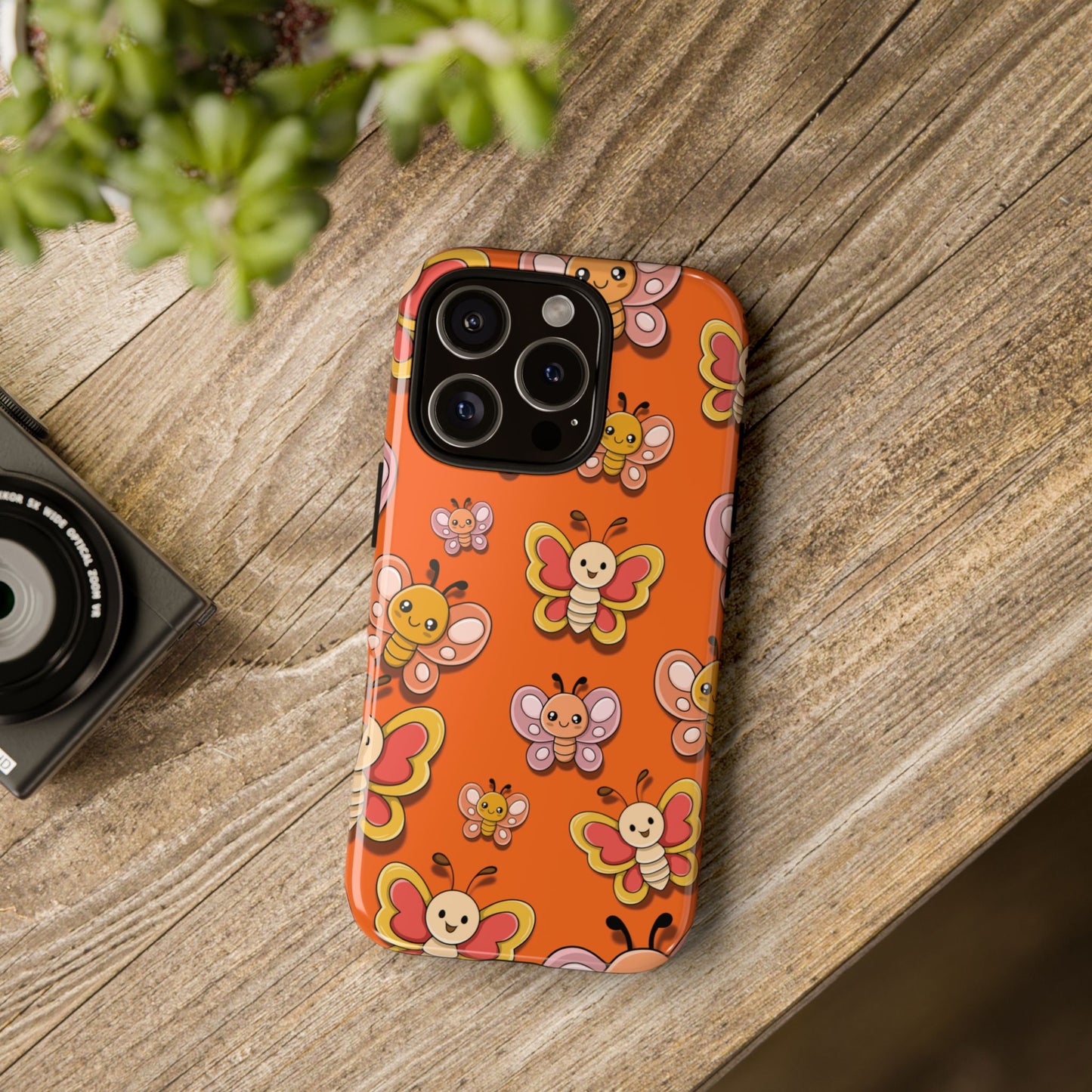 Phone Case - Orange Butterfly Sticker Design Phone Case
