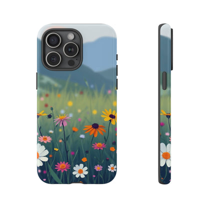 iPhone 15 Pro Max / Glossy Phone Case - Vibrant Meadow Design Phone Case