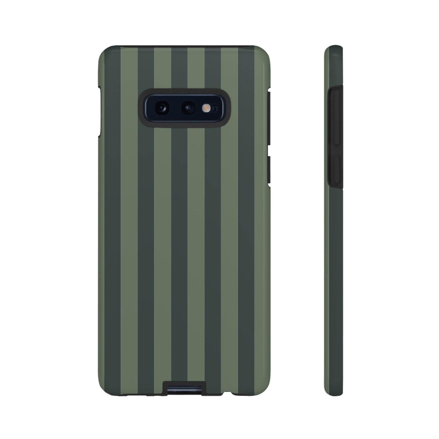 Samsung Galaxy S10E / Glossy Phone Case - ’Dark Green Stripe Pattern’ Phone Case