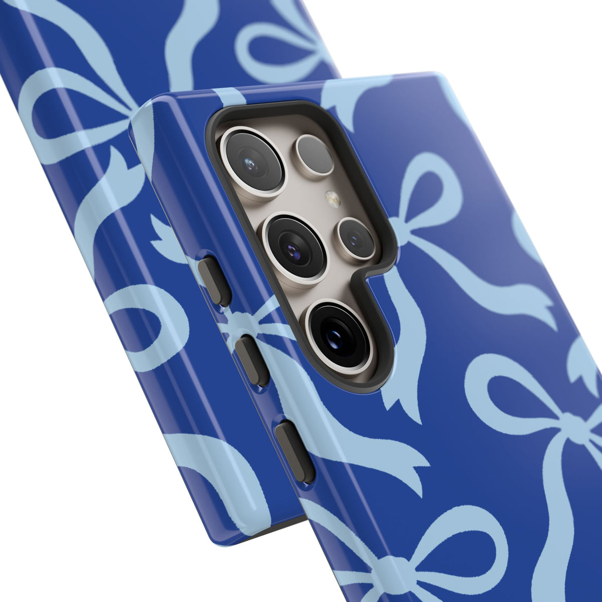 Bold Cobalt Blue and Powder Blue Bow Pattern Phone Case - Blue Phone Case