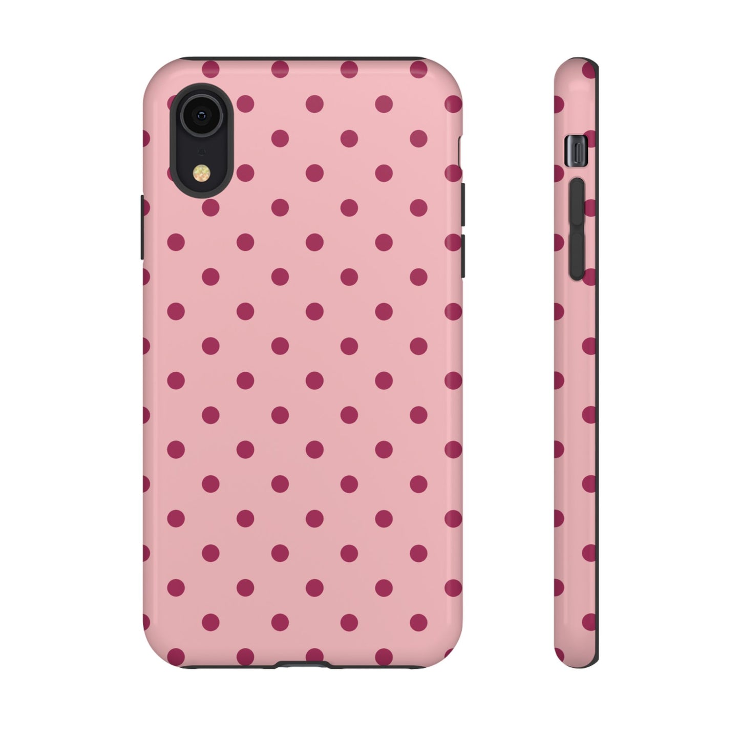 Pink with Red Dot Pattern Phone Case