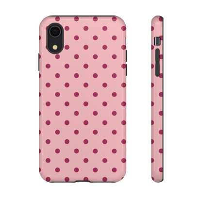 Pink with Red Dot Pattern Phone Case