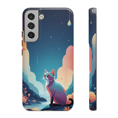 Samsung Galaxy S22 Plus / Glossy Phone Case - Stylised Cat Design Phone Case
